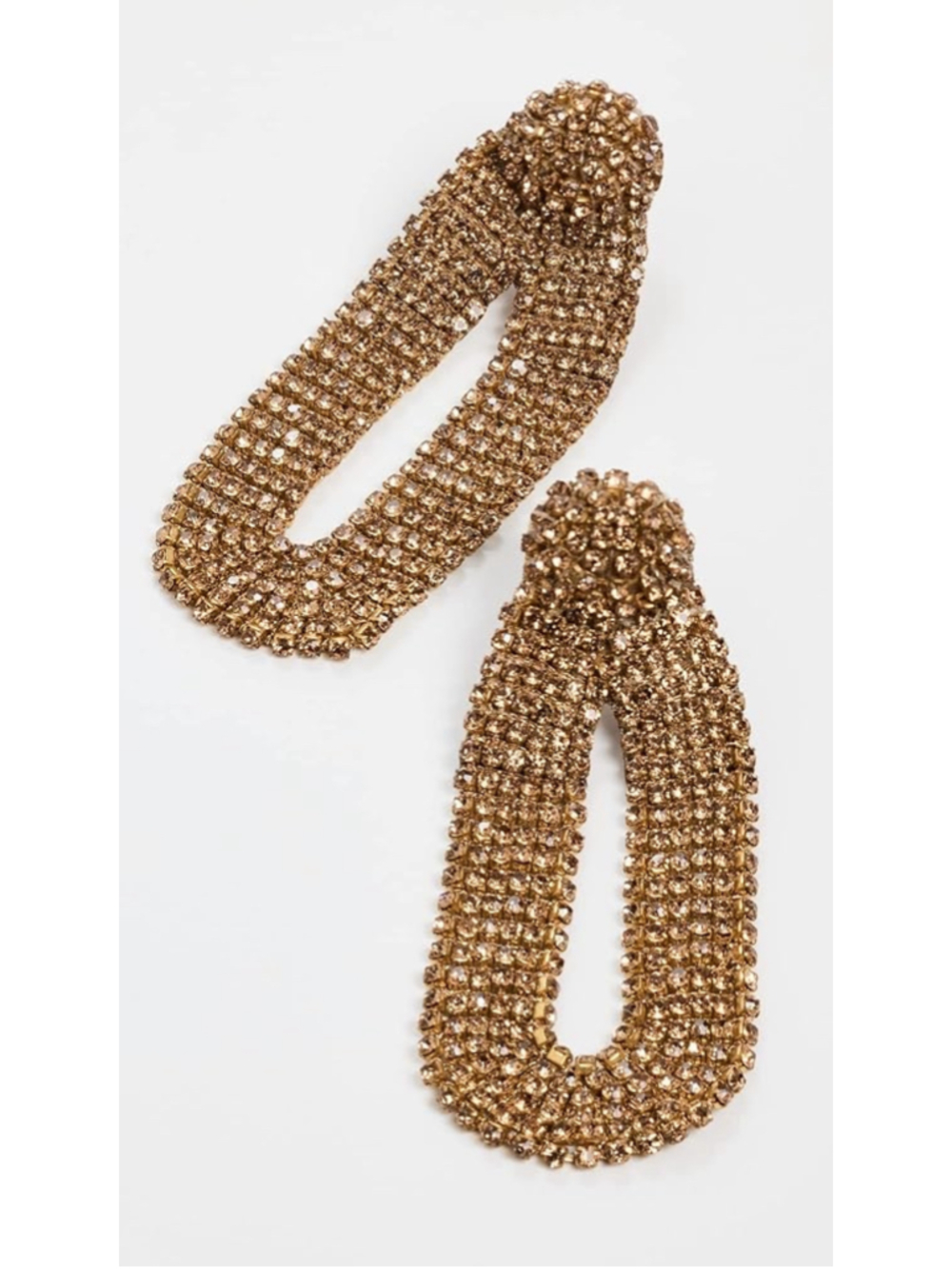 Deepa Gurnani Gold Shyna Rhinestone Hoop Earrings One Size - Picture 3 of 4